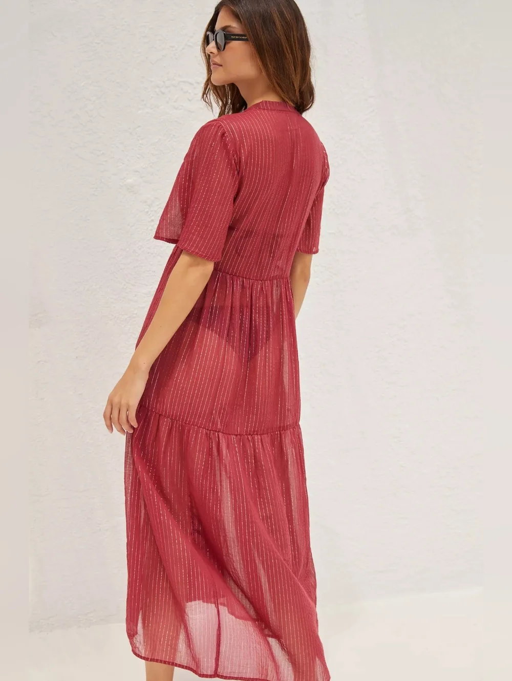 Anthropologie The Kallie Flowy Maxi Dress: Lurex Edition - Picture 3 of 12